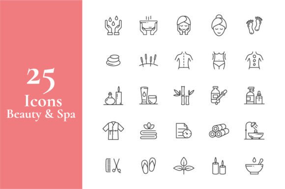 Beauty Spa Icon Set Vector Thin Line: A Versatile Design Resource for Modern Creatives