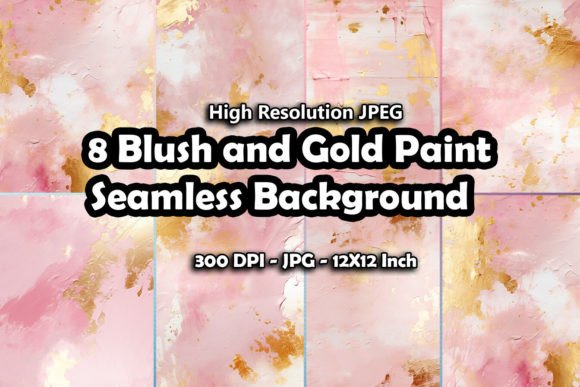 Blush and Gold Paint Seamless Background