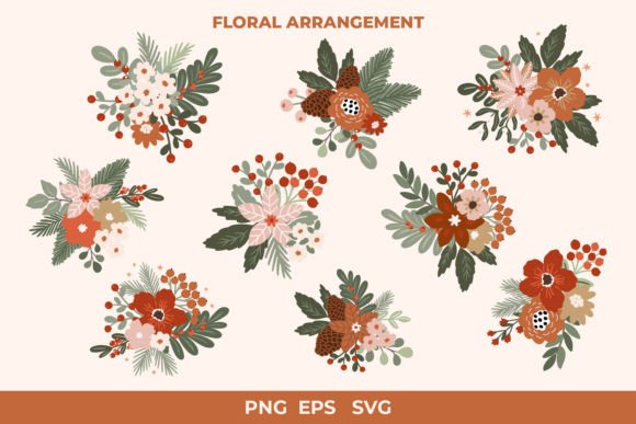Christmas Bouquet PNG, EPS, SVG Set: A Guide to Beautiful Winter Floral Arrangements