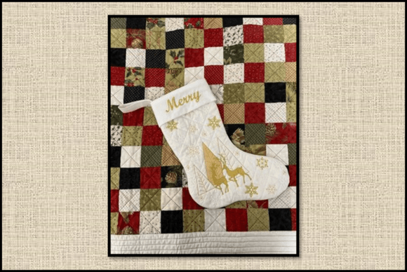 Christmas Deer Stocking-8 X 14