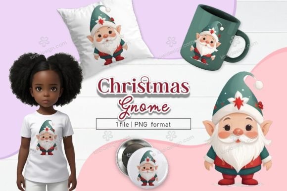 Christmas Gnome Sublimation Clipart_05: A Versatile Digital Asset for Creative Projects