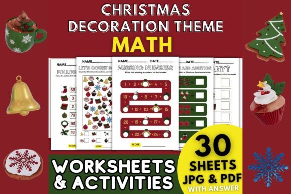 Christmas Math Worksheets Activities