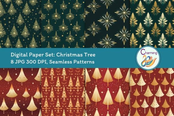 Digital Papers Set Christmas Tree