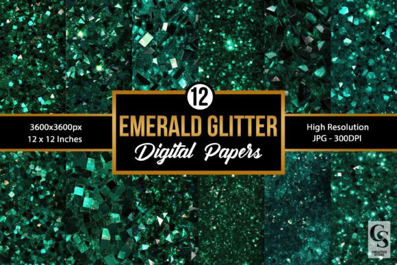 Emerald Glitter Seamless Backgrounds: A Versatile Tool for Creative Projects