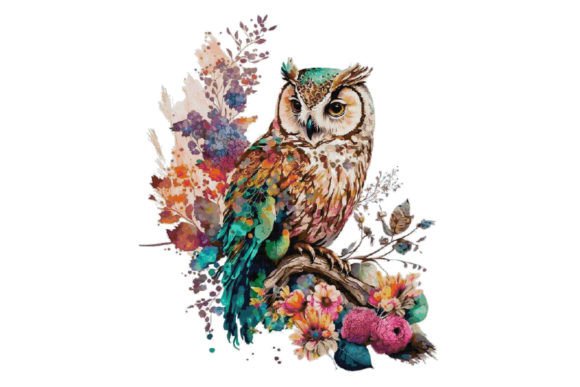 Owl Flowers Cross Stitch Pattern