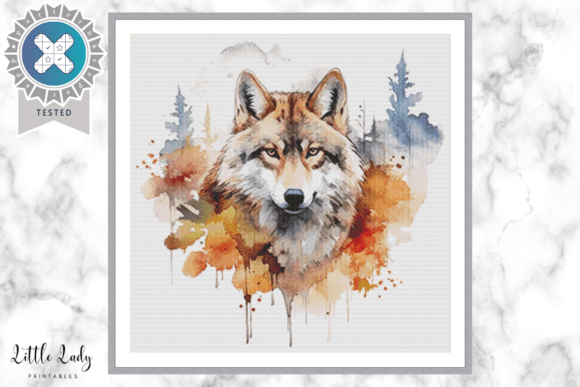Wolf Fall Cross Stitch Pattern PDF