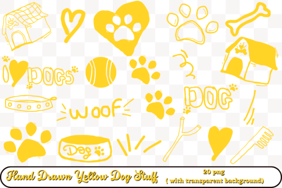 Yellow Hand Drawn Dog Stuff PNG: A Versatile Asset for Creative Projects